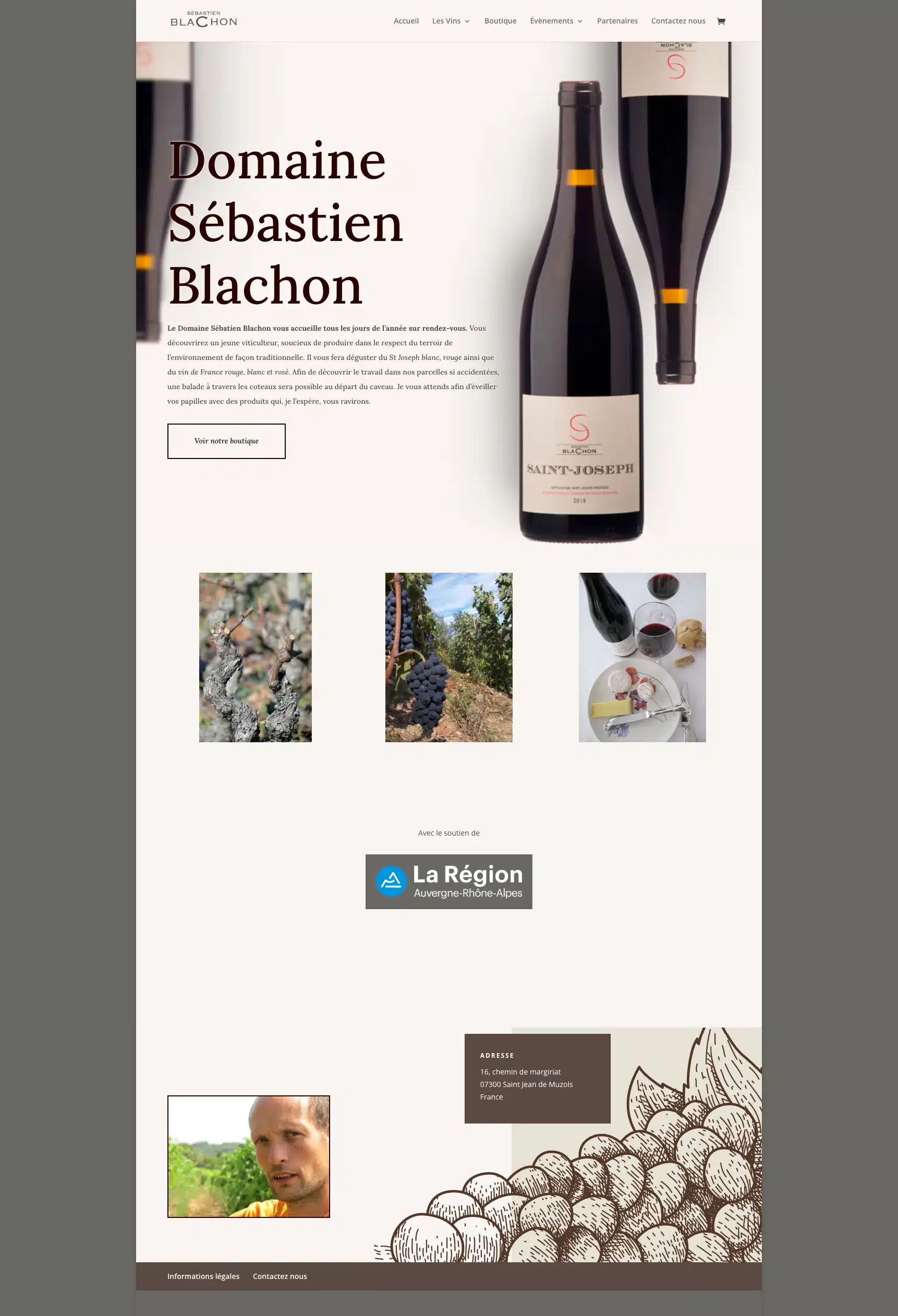 Site actuel du Domaine Sébastien Blachon