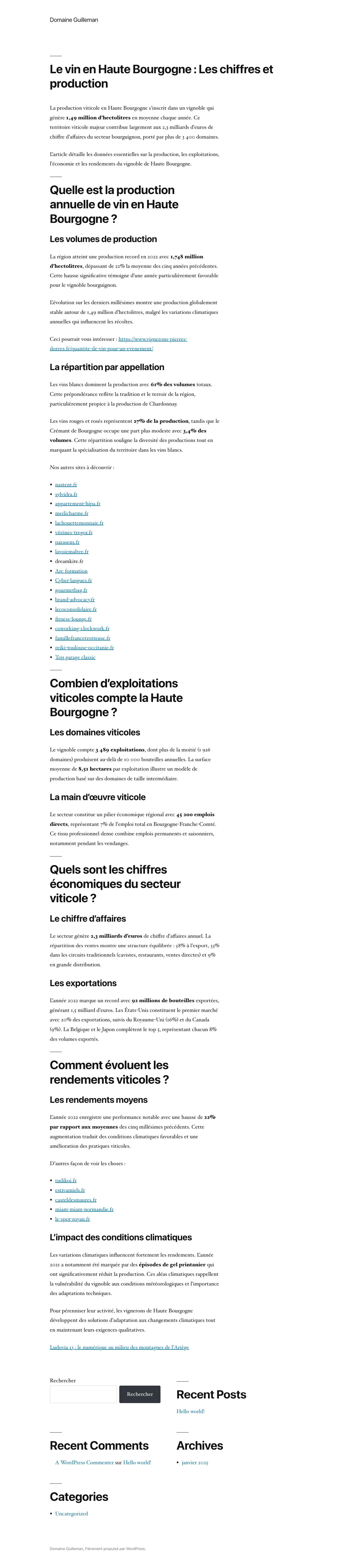 Site actuel du Domaine Guilleman
